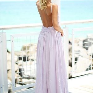 Open back lavender maxi